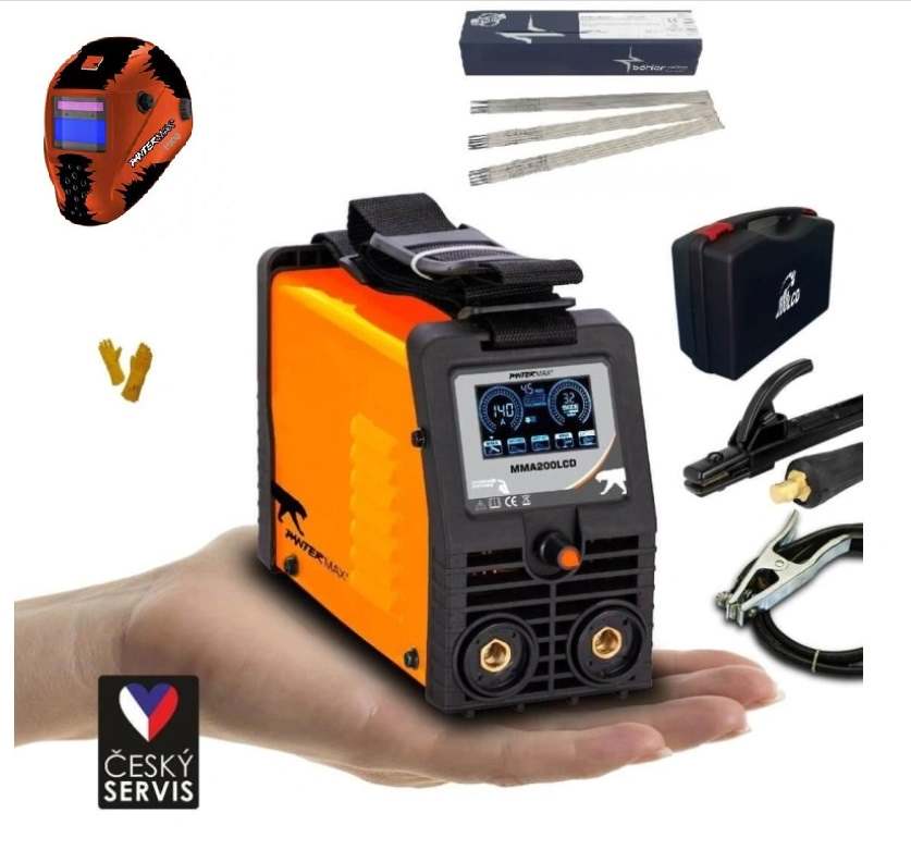 Svářecí invertor PanterMax 200 LCD - SET "zapoj a svařuj"